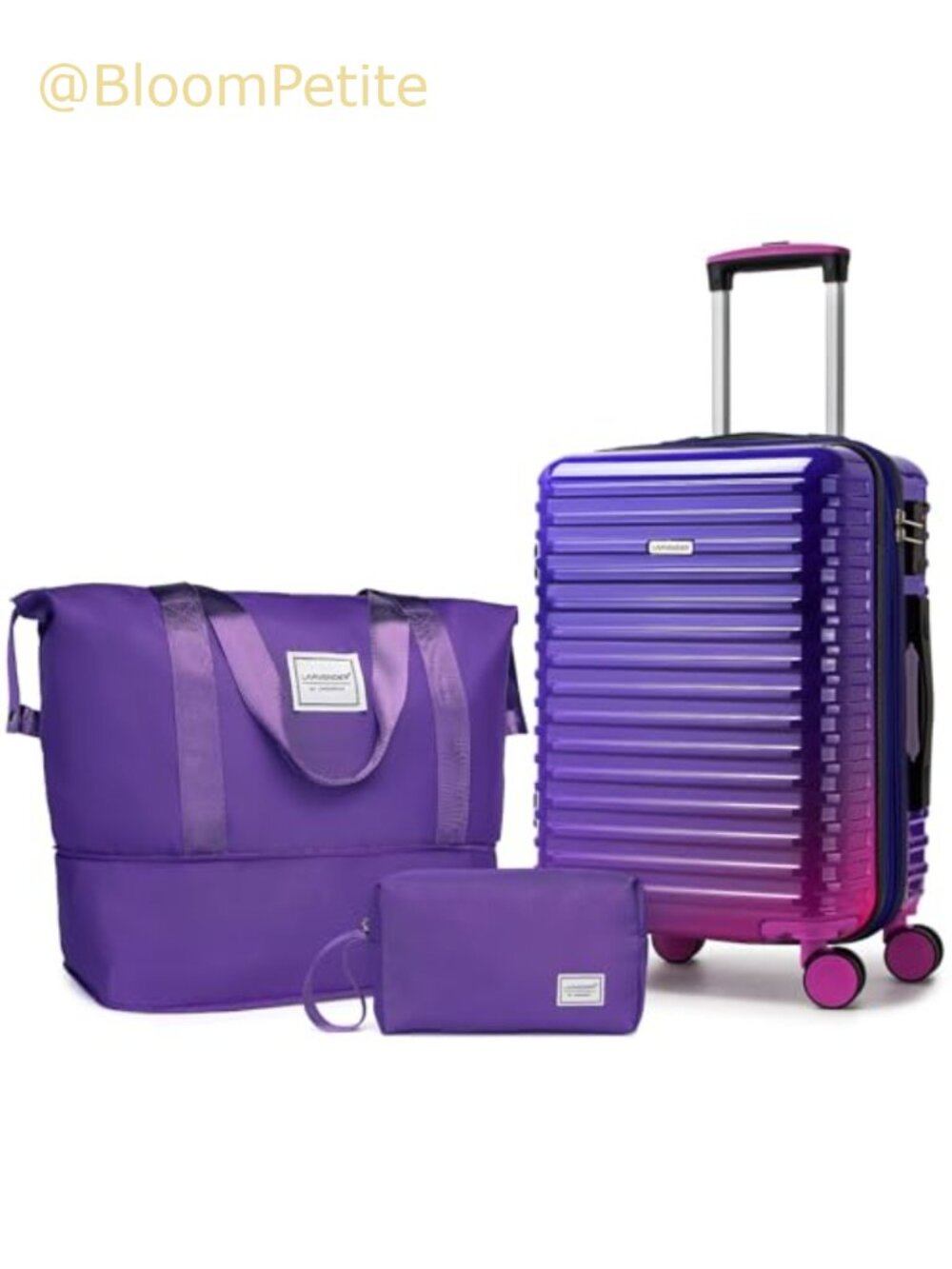 Expandable Carry On Luggage Set Hardshell Spinner Suitcase Duffel Toiletry